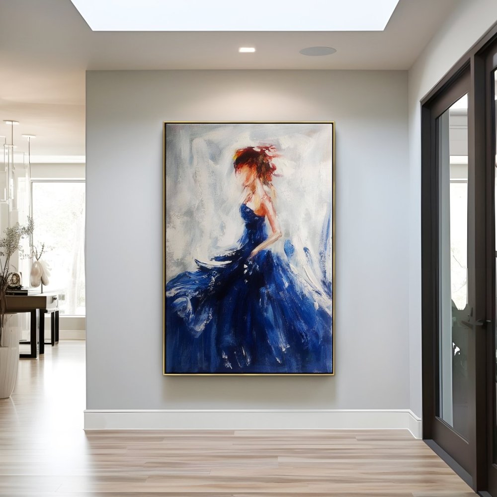Determined Dancer in Blue