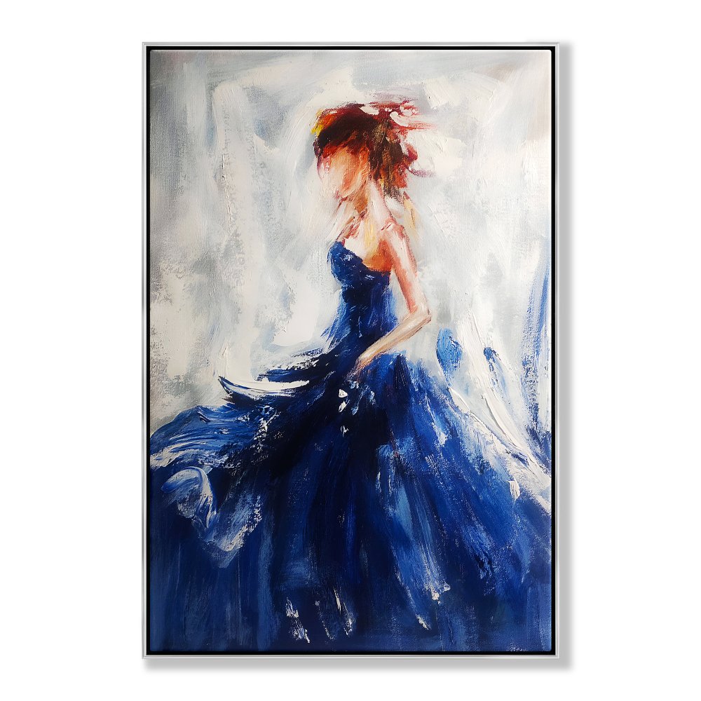 Determined Dancer in Blue