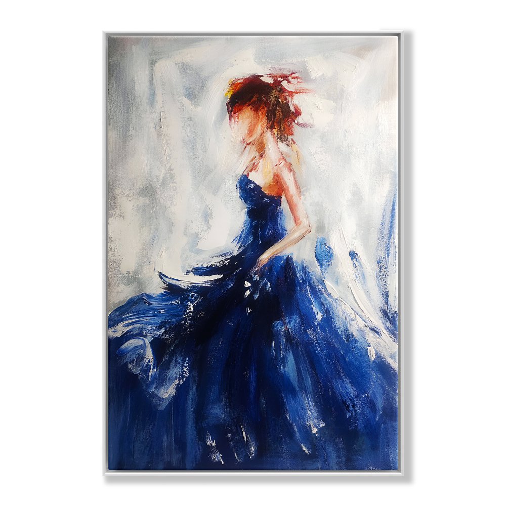 Determined Dancer in Blue