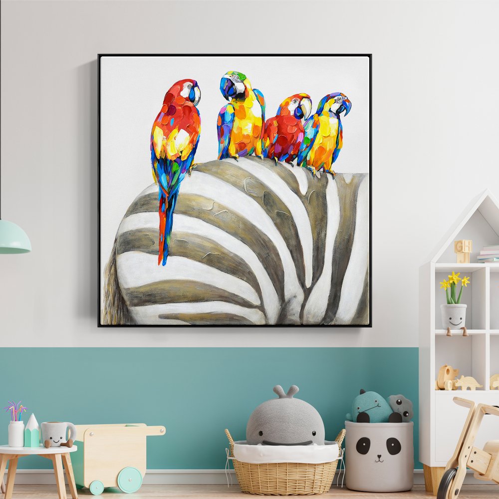 Parrots on Zebra