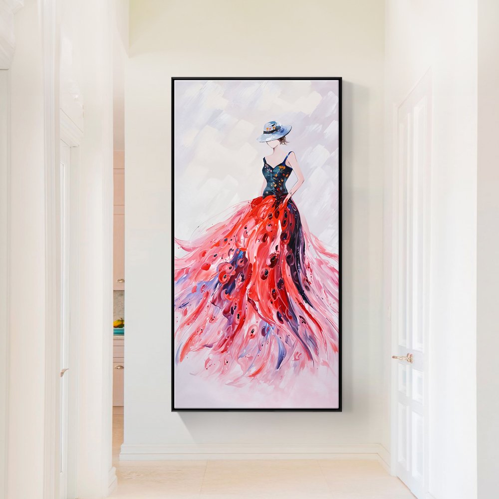 The Red Dress Lady, 36x72