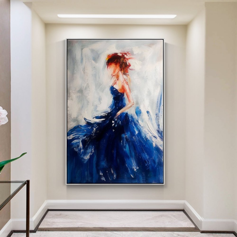 Determined Dancer in Blue