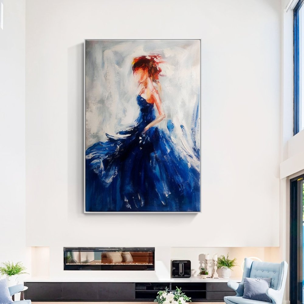 Determined Dancer in Blue