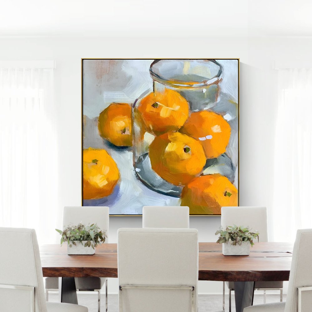 Oranges in Glass Jar