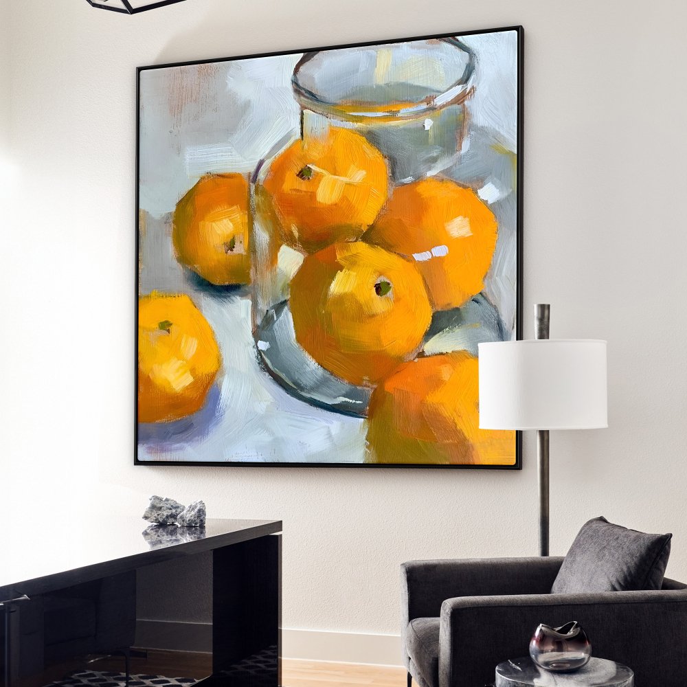 Oranges in Glass Jar