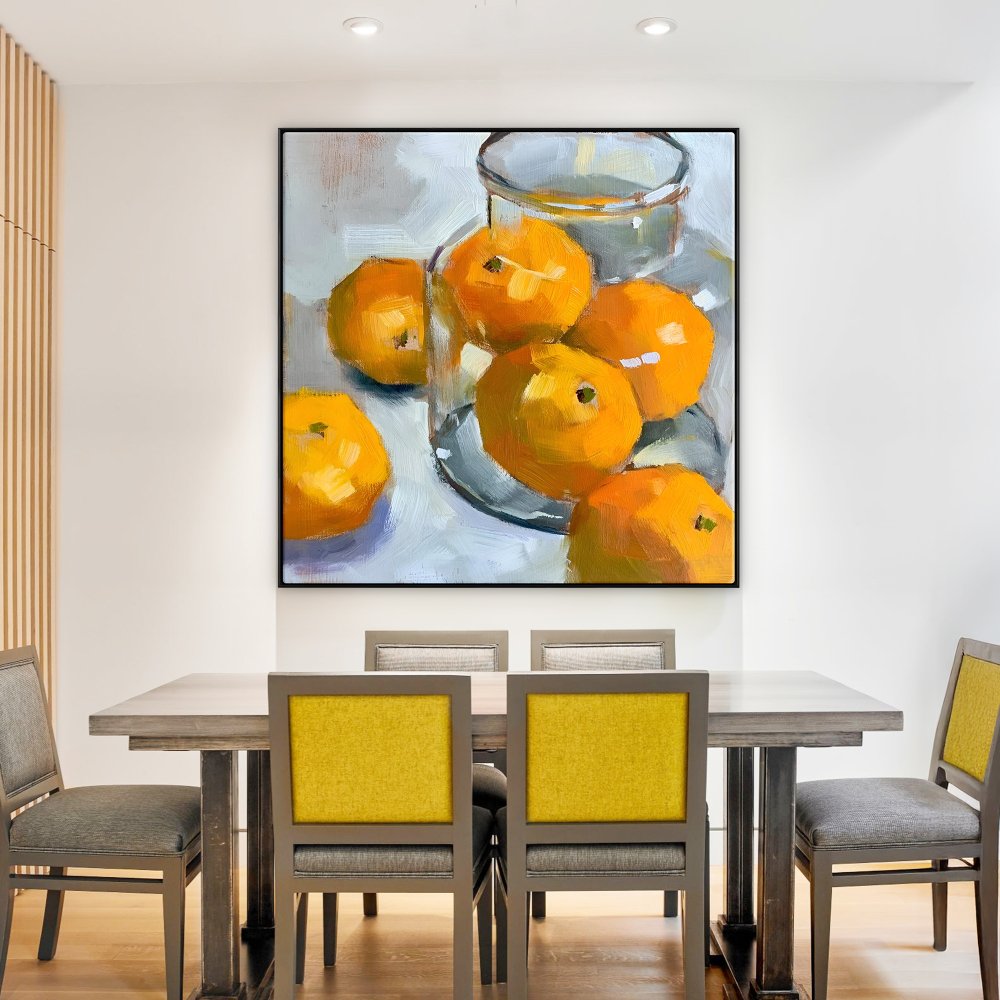 Oranges in Glass Jar