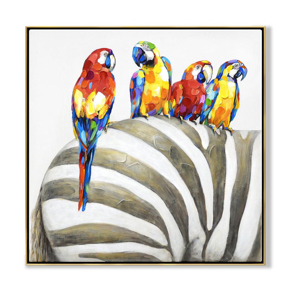 Parrots on Zebra