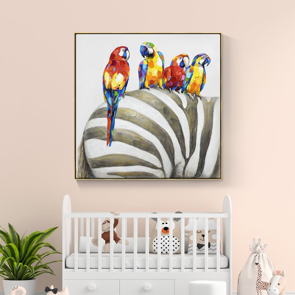 Parrots on Zebra