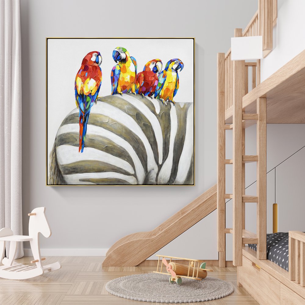 Parrots on Zebra