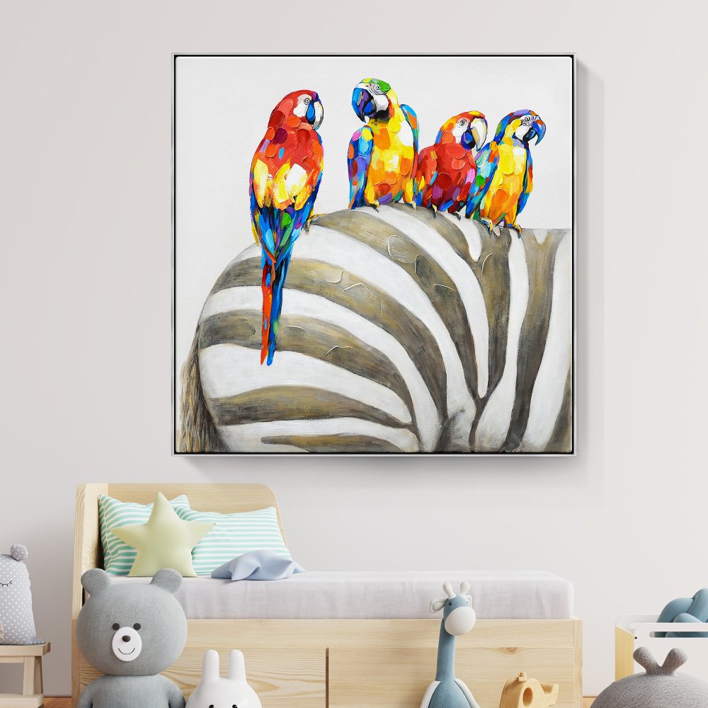 Parrots on Zebra