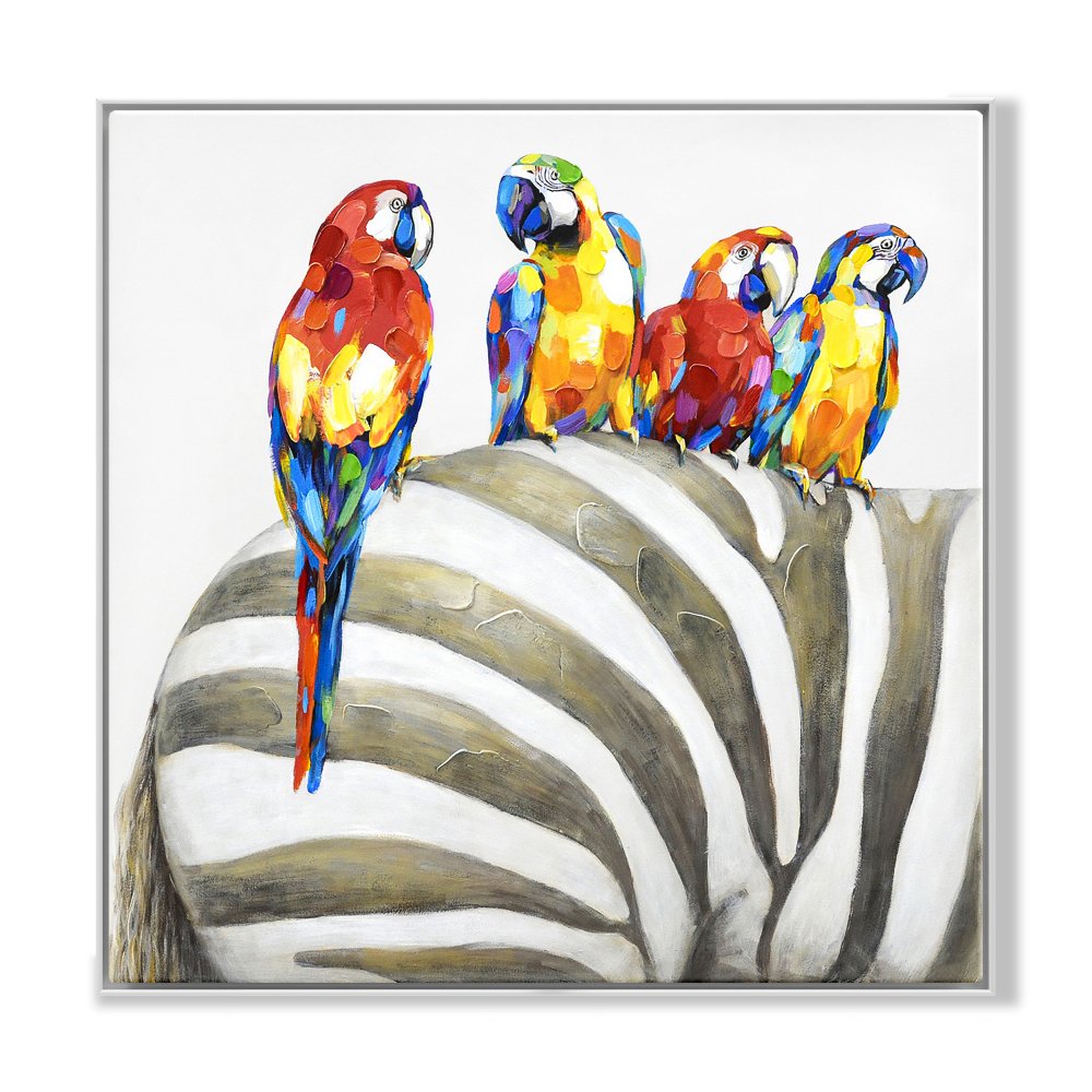 Parrots on Zebra